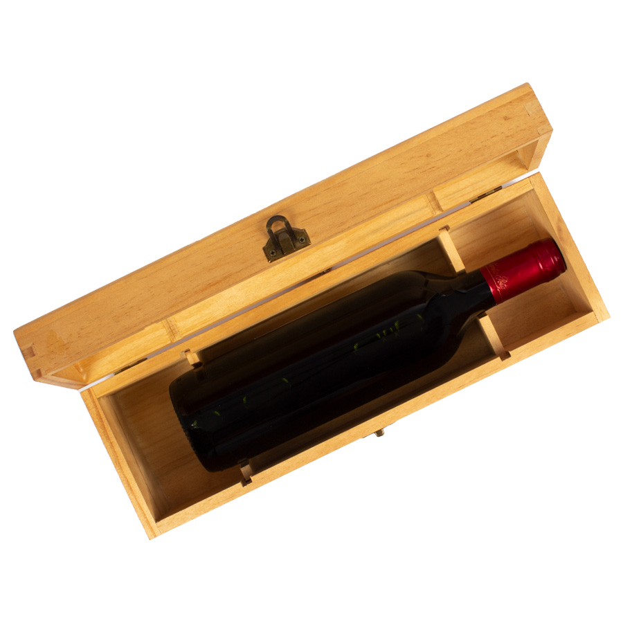 Caja de Madera Natural para Vino